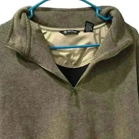 Pro Tour Golf Brown Pull Over Sweater Coat Zip Up - Picture 3 of 6
